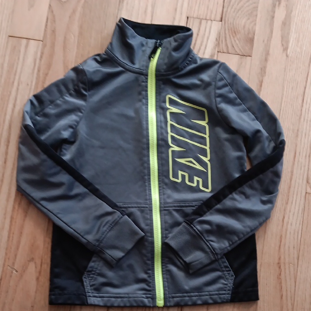 Nike Kids Jacket - Gray and Neon Yellow Sz 5 Boys